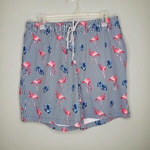 Rainforest flamingo swim trunks men's‎ size M fun swim shorts pockets